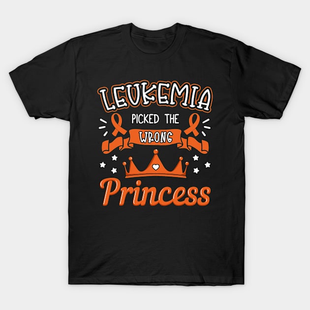 Leukemia Picked The Wrong Princess Cancer Awareness Women T-Shirt by anosek1993